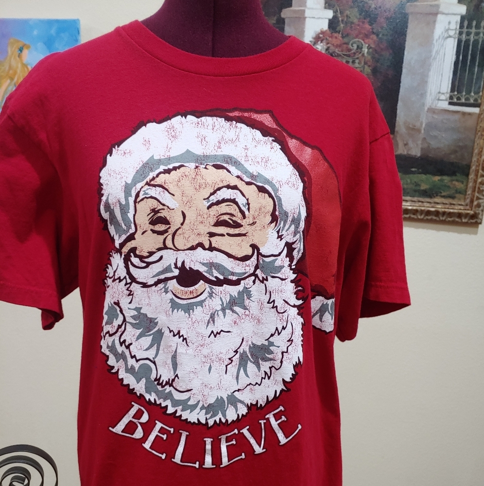 Santa Claus Red Mens T-Shirt Size Large